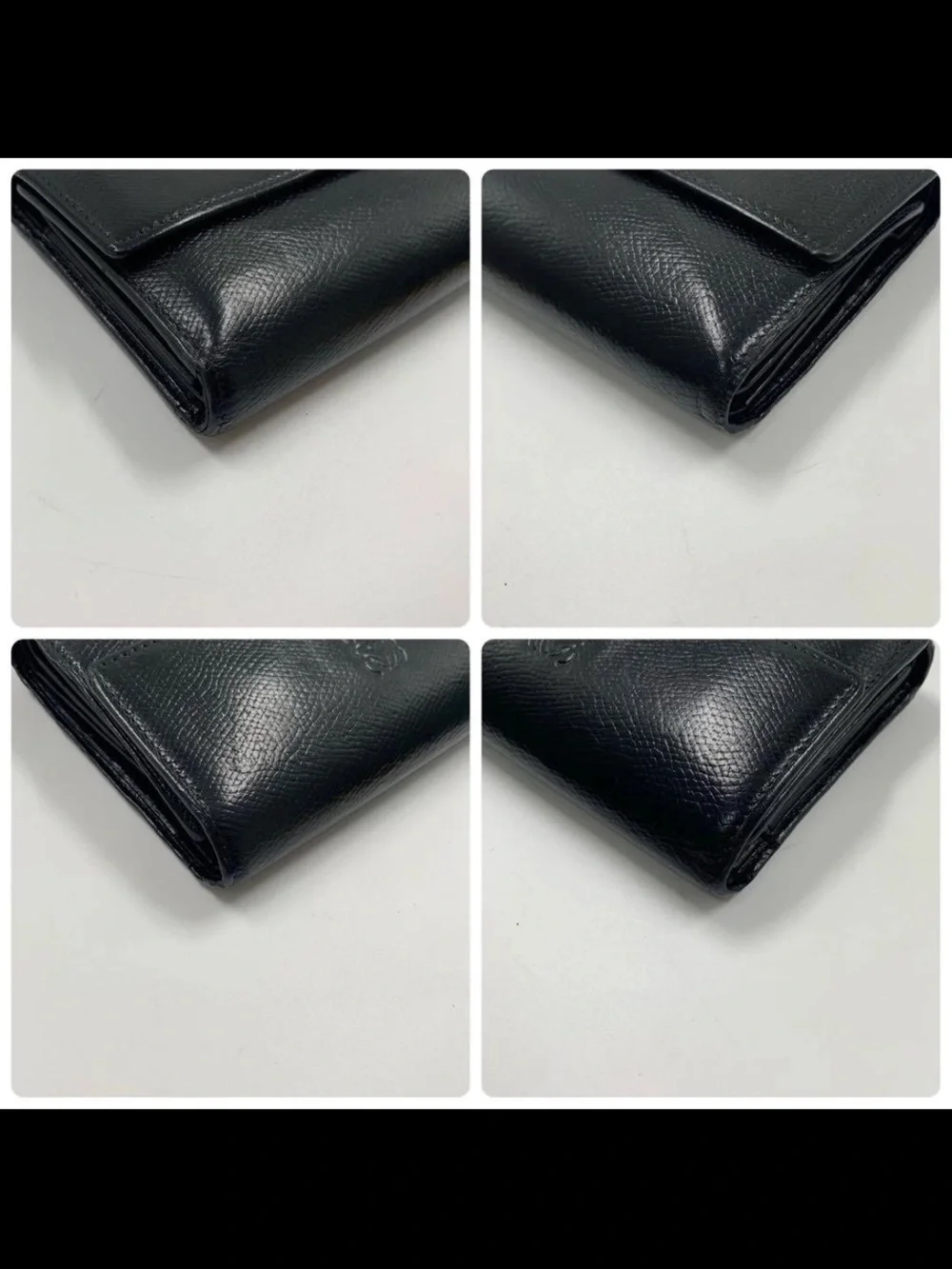 Loewe Black Textured Leather Flap Wallet